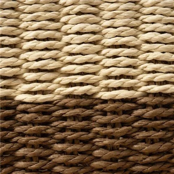 Set of 3 Woven Storage Baskets Recycled Paper Rope Bin Organizer Divider